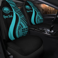 Federated States of Micronesia Custom Personalised Car Seat Covers - Turquoise Polynesian Tentacle Tribal Pattern - Polynesian Pride