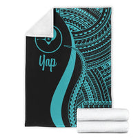 Yap Premium Blanket - Turquoise Polynesian Tentacle Tribal Pattern - Polynesian Pride