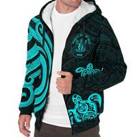 Niue Sherpa Hoodie - Turquoise Tentacle Turtle - Polynesian Pride