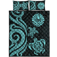 Tahiti Quilt Bed Set - Turquoise Tentacle Turtle - Polynesian Pride