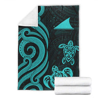 Tokelau Premium Blanket - Turquoise Tentacle Turtle - Polynesian Pride