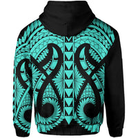 Hawaii Polynesian Zip Hoodie In My Heart Ryan Style Turquoise - Polynesian Pride