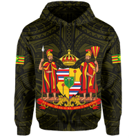 Polynesian Kanaka Maoli Royal Coat of Arms Hawaii Hoodie Yellow - Polynesian Pride