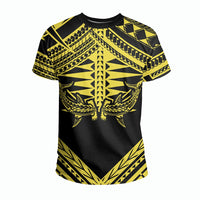 Hawaii Shark Polynesian Kanaka Yellow T Shirt Candy Style - Polynesian Pride