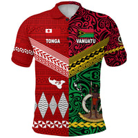 Custom Vanuatu Tonga Polo Shirt Polynesian Together Bright Red, Custom Text and Number LT8 - Polynesian Pride