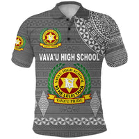 Custom Tonga Vavau High School Polo Shirt Simple Style Full Grey LT8 - Polynesian Pride