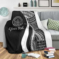 Palau Custom Personalised Premium Blanket - White Polynesian Tentacle Tribal Pattern Crest - Polynesian Pride