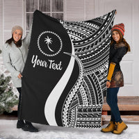 Chuuk Custom Personalised Premium Blanket - White Polynesian Tentacle Tribal Pattern White - Polynesian Pride