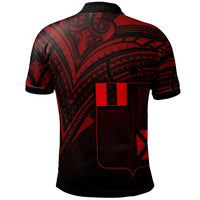 Wallis and Futuna Polo Shirt Red Color Cross Style - Polynesian Pride