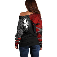Wallis and Futuna Polynesian Women's Off Shoulder Sweater - Polynesian Chain Style - Polynesian Pride