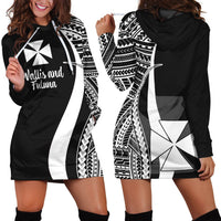 Wallis and Futuna Women's Hoodie Dress - White Polynesian Tentacle Tribal Pattern White - Polynesian Pride