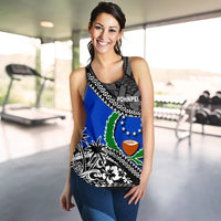 Pohnpei Women Racerback Tank Fall In The Wave K9 - Polynesian Pride