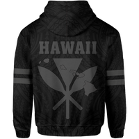 Polynesian King Kanaka Map Seal of Hawaii Hoodie Gray - Polynesian Pride