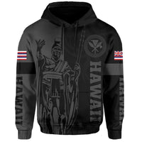 Hawaii King Polynesian Hoodie Lawla Style Gray - Polynesian Pride