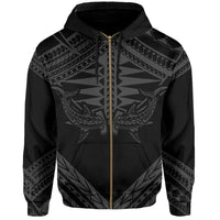 Hawaii Shark Polynesian Kanaka Gray Hoodie (Zip up) Candy Style - Polynesian Pride