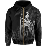 Hawaii King Polynesian Hoodie (Zip up) Durk Style Gray - Polynesian Pride