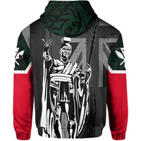 Hawaii King Flag Polynesian Hoodie (Zip up) Green - Polynesian Pride