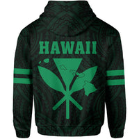Polynesian King Kanaka Map Seal of Hawaii Hoodie Green - Polynesian Pride