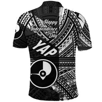 FSM Yap Polo Shirt Happy Independence Day Original Vibes Black LT8 - Polynesian Pride