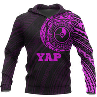 Yap Hoodie Yap Flag Polynesian Tattoo Style Pink Unisex Pink - Polynesian Pride