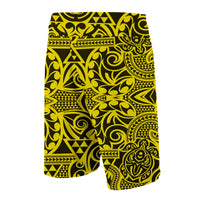 Hawaii Polynesian Tribal Turtle Board Shorts Yellow - Polynesian Pride