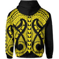 Hawaii Polynesian Zip Hoodie In My Heart Ryan Style Yellow - Polynesian Pride