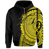 Hawaii Polynesian Zip Hoodie In My Heart Ryan Style Yellow - Polynesian Pride