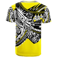 Guam T Shirt Tribal Jungle Yellow Pattern - Polynesian Pride