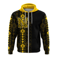 Hawaii Nanakuli High Mix Kakau Hoodie LT6 Zip Hoodie Yellow - Polynesian Pride