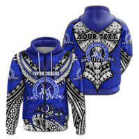 Custom Kolisi Ko Tupou College Tonga Zip Hoodie Polynesian Version Special 2 Zip Hoodie Blue - Polynesian Pride