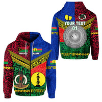 Custom Vanuatu New Caledonia Kanaky Zip Hoodie Together LT8 - Polynesian Pride