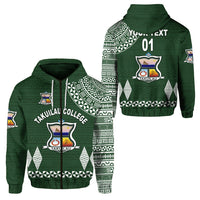 Custom Tonga Takuilau College Zip Hoodie Simple Style LT8 Unisex Green - Polynesian Pride