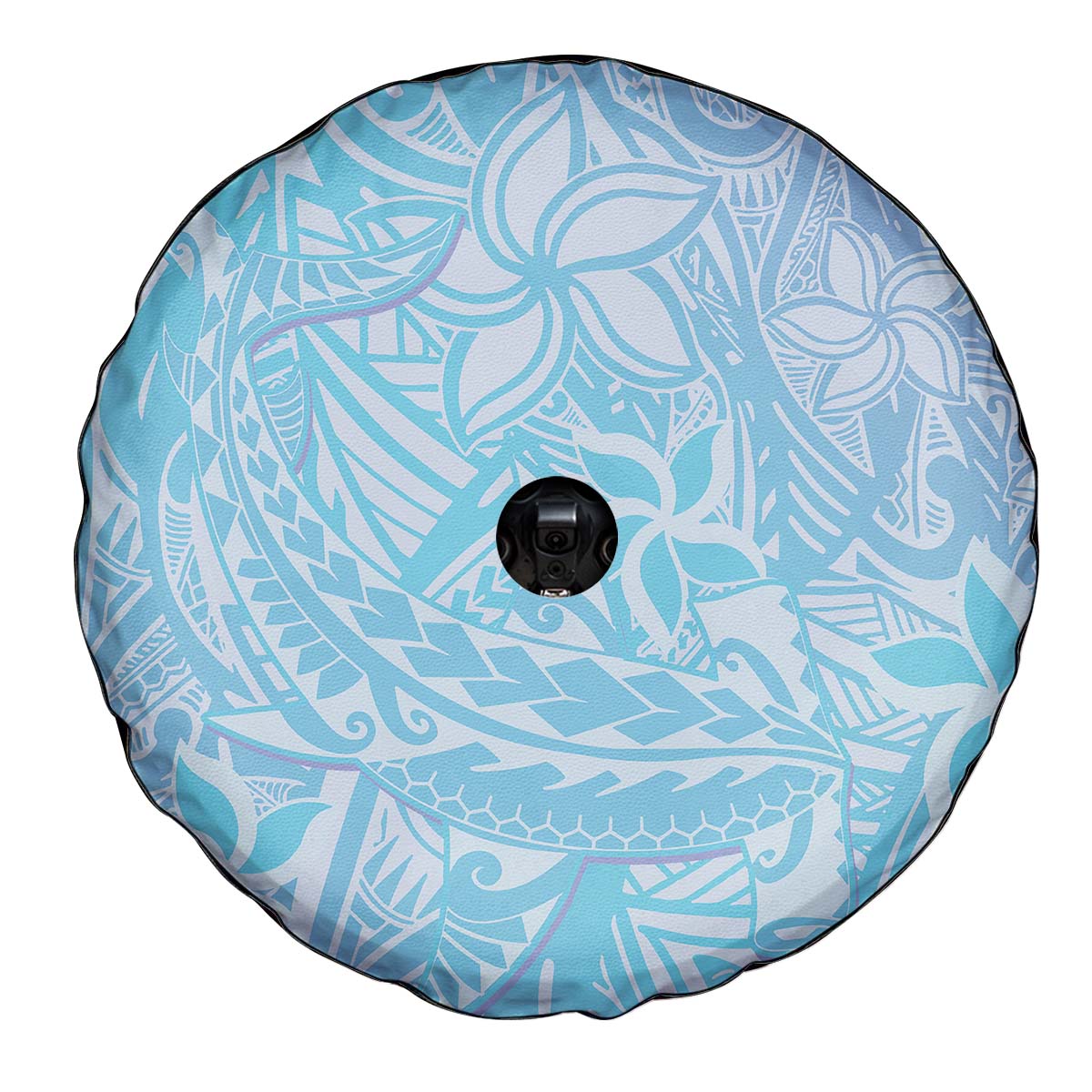 Baby Blue Gradient Polynesia Spare Tire Cover Hawaiian Tribal Hammerhead Shark Tattoo LT14 Baby Blue - Polynesian Pride