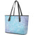 Baby Blue Gradient Polynesia Leather Tote Bag Hawaiian Tribal Hammerhead Shark Tattoo LT14