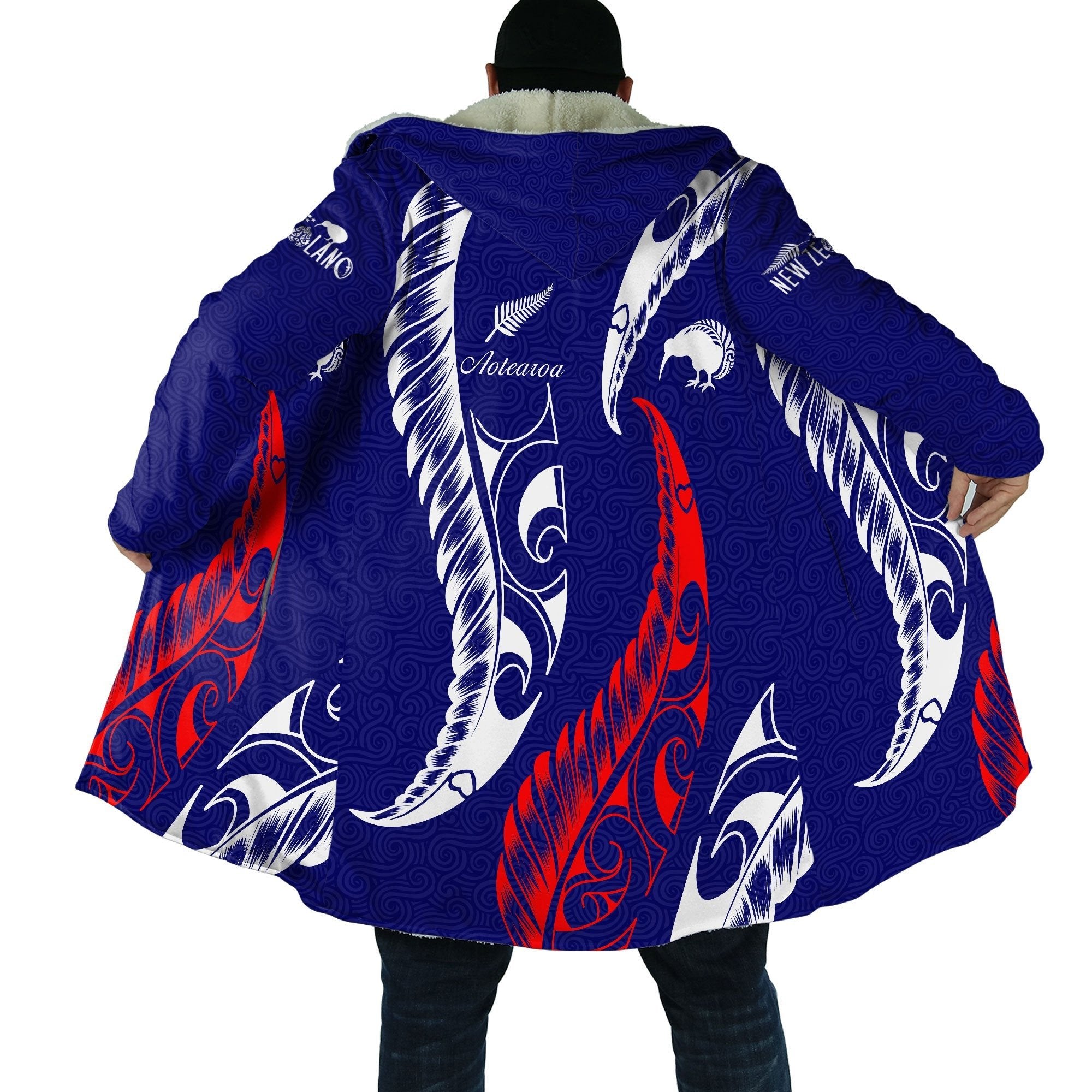 New Zealand Aotearoa White Red Fern Cloak For Men and Women Unisex Art - Polynesian Pride