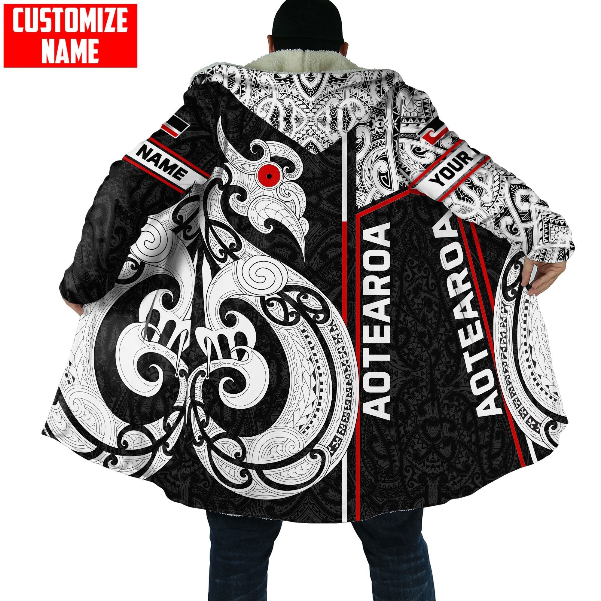 Personalized New Zealand Maori Aotearoa Tattoo Manaia 3D Cloak Unisex Art - Polynesian Pride