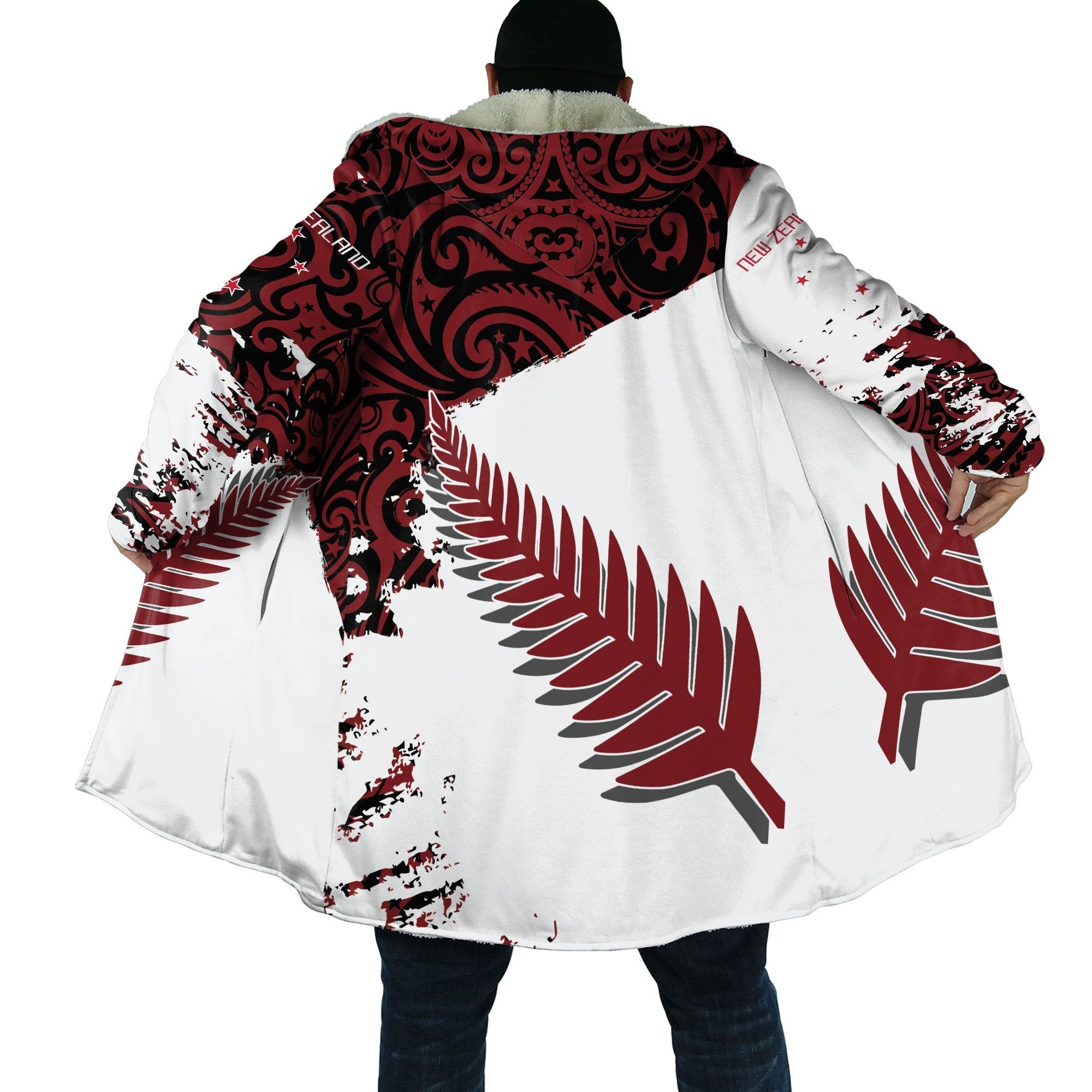 New Zealand Maori Red Fern Cloak Unisex White - Polynesian Pride