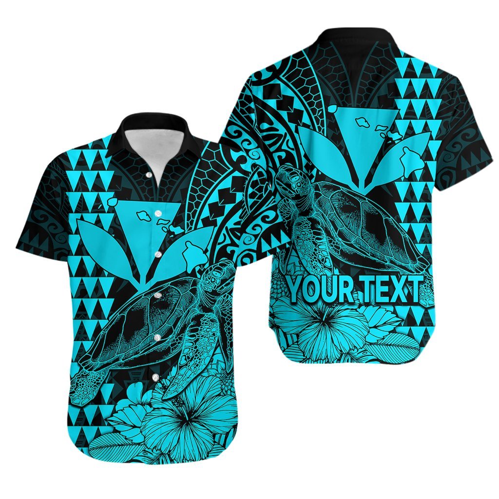(Custom Personalised) Kakau Polynesian Tribal Hawaiian Turtle with Kanaka Maoli Teal Hawaiian Shirt LT9 Teal - Polynesian Pride