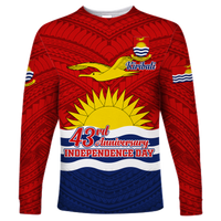 Custom Kiribati 43rd Independence Celebrations Long Sleeve Shirt - LT12 Unisex Blue - Polynesian Pride