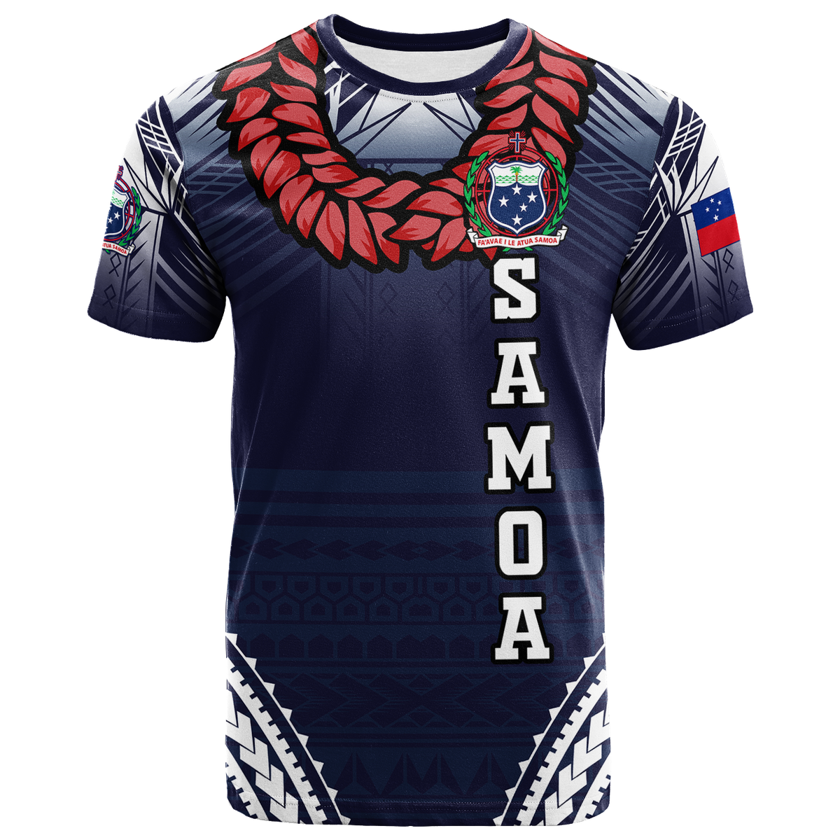 Samoan Ula Fala Art T Shirt LT12 Unisex Blue - Polynesian Pride