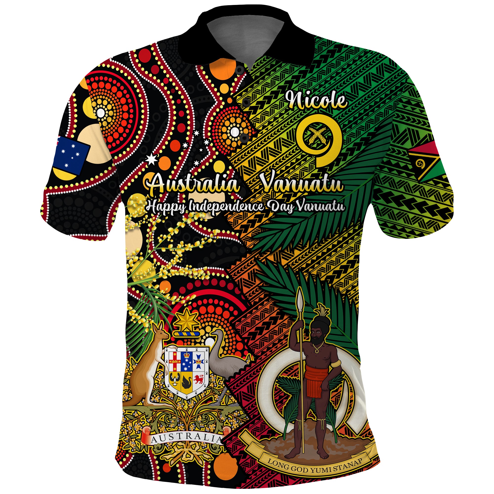 Custom Photo Samoa Polo Shirt Samoa Siapo Pattern With Hibiscus CTM05