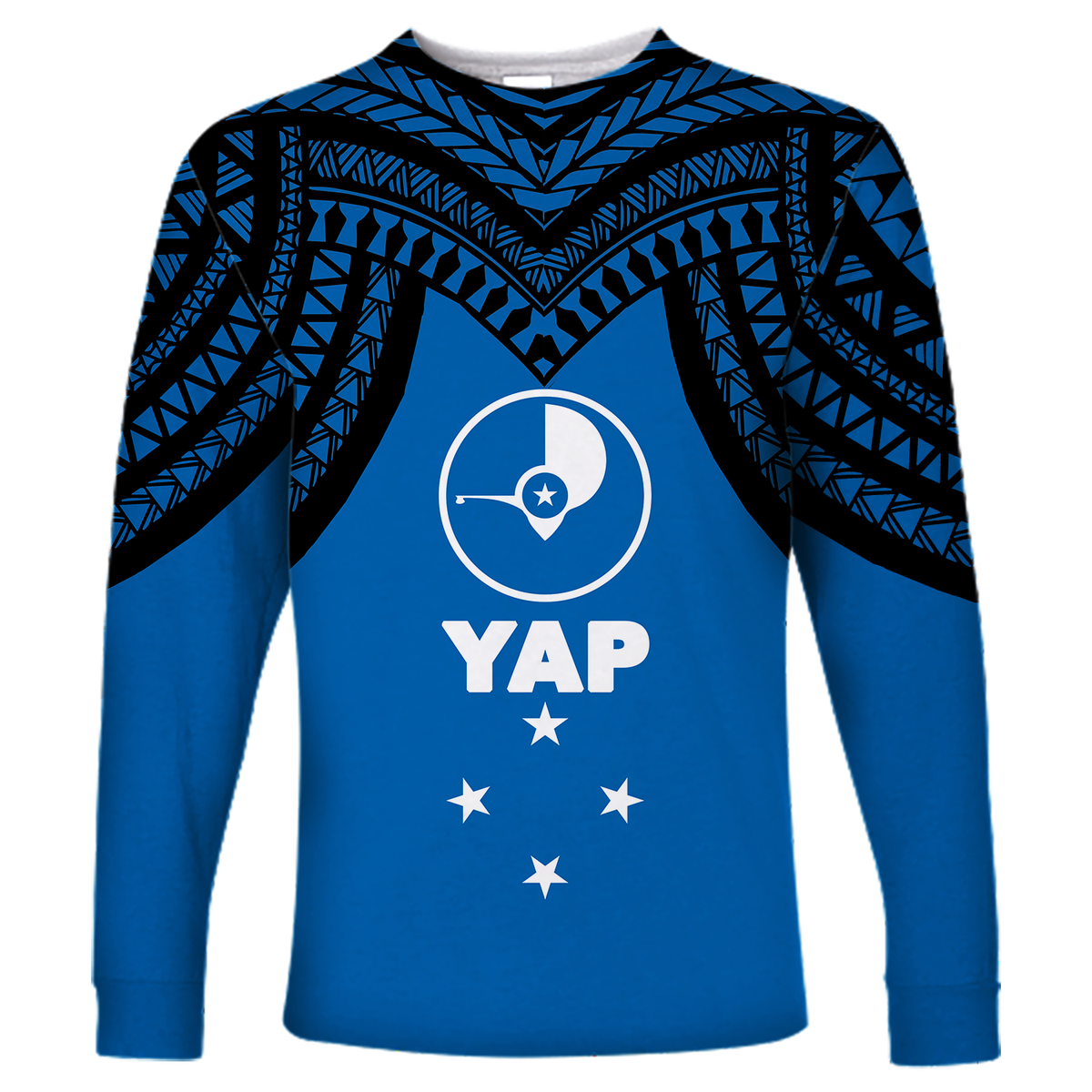 Micronesia Yap - Proud Yapese Long Sleeve Shirt - LT12 Unisex Blue - Polynesian Pride