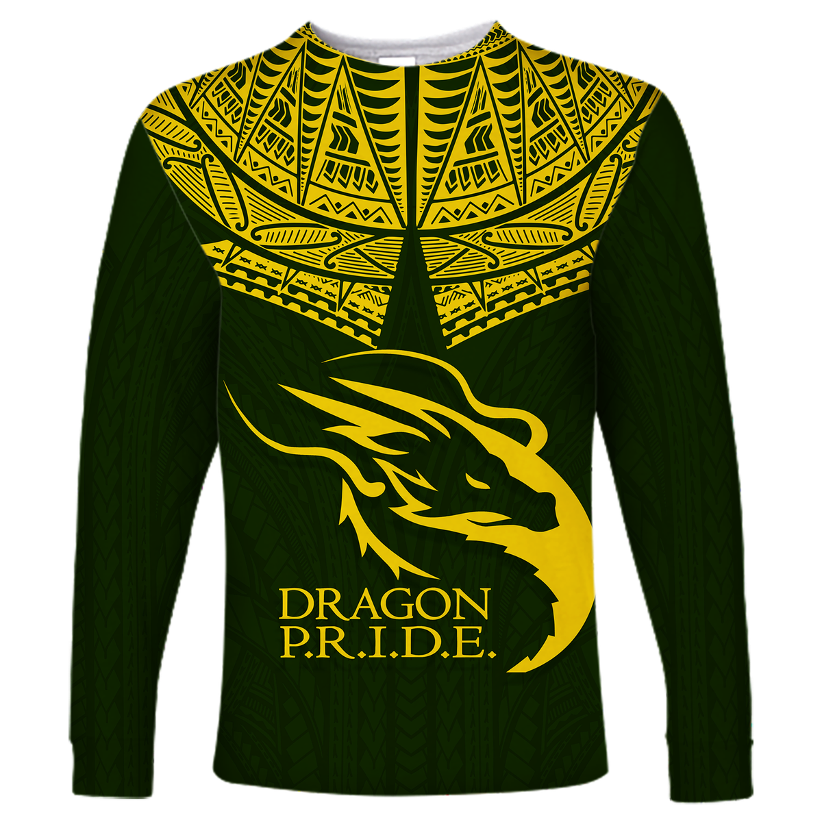 Hawaii Honokaa High & Intermediate School Long Sleeve Shirt - LT12 Unisex Green - Polynesian Pride