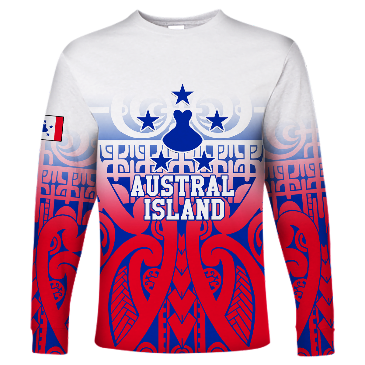 Austral Islands Tribal Long Sleeve Shirt - LT12 Unisex Red - Polynesian Pride