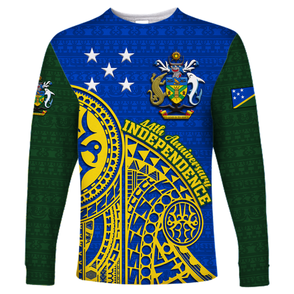 Solomon Islands Independence Anniversary 44th Years Long Sleeve Shirt - LT12 Unisex Blue - Polynesian Pride