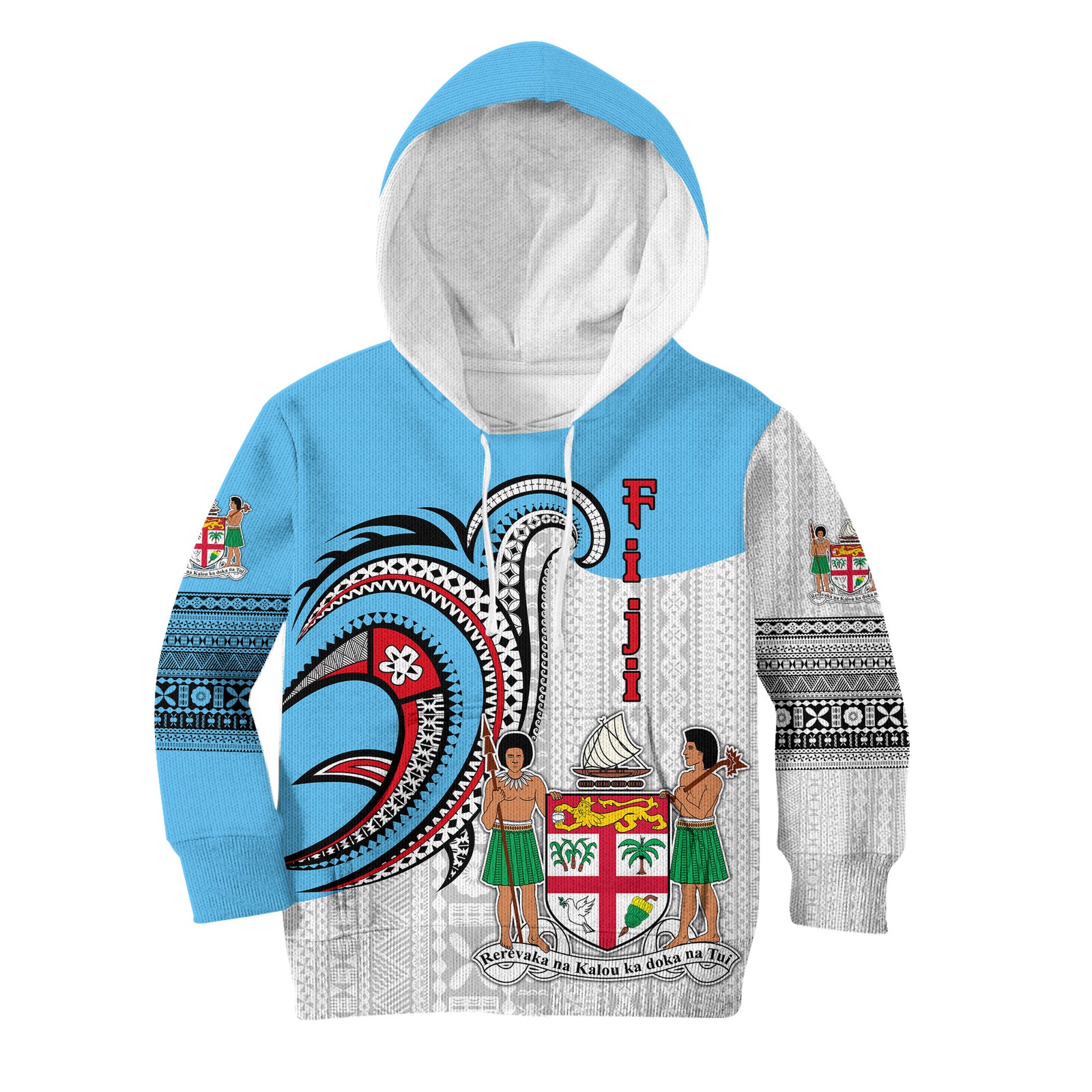 Custom Fiji Kid Hoodie Polynesian Special Style LT01 White - Polynesian Pride