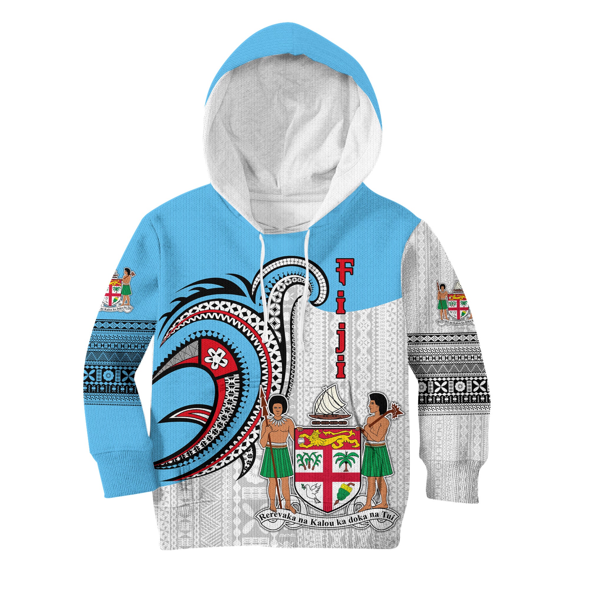 Custom Fiji Kid Hoodie Polynesian Special Style LT01 White - Polynesian Pride