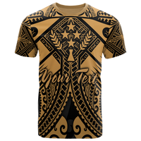Kosrae Custom T Shirts Gold Seal with Polynesian Tattoo Adult Art - Polynesian Pride
