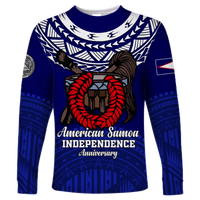 American Samoa Independence Anniversary Pride Long Sleeve Shirt - LT12 Unisex Blue - Polynesian Pride