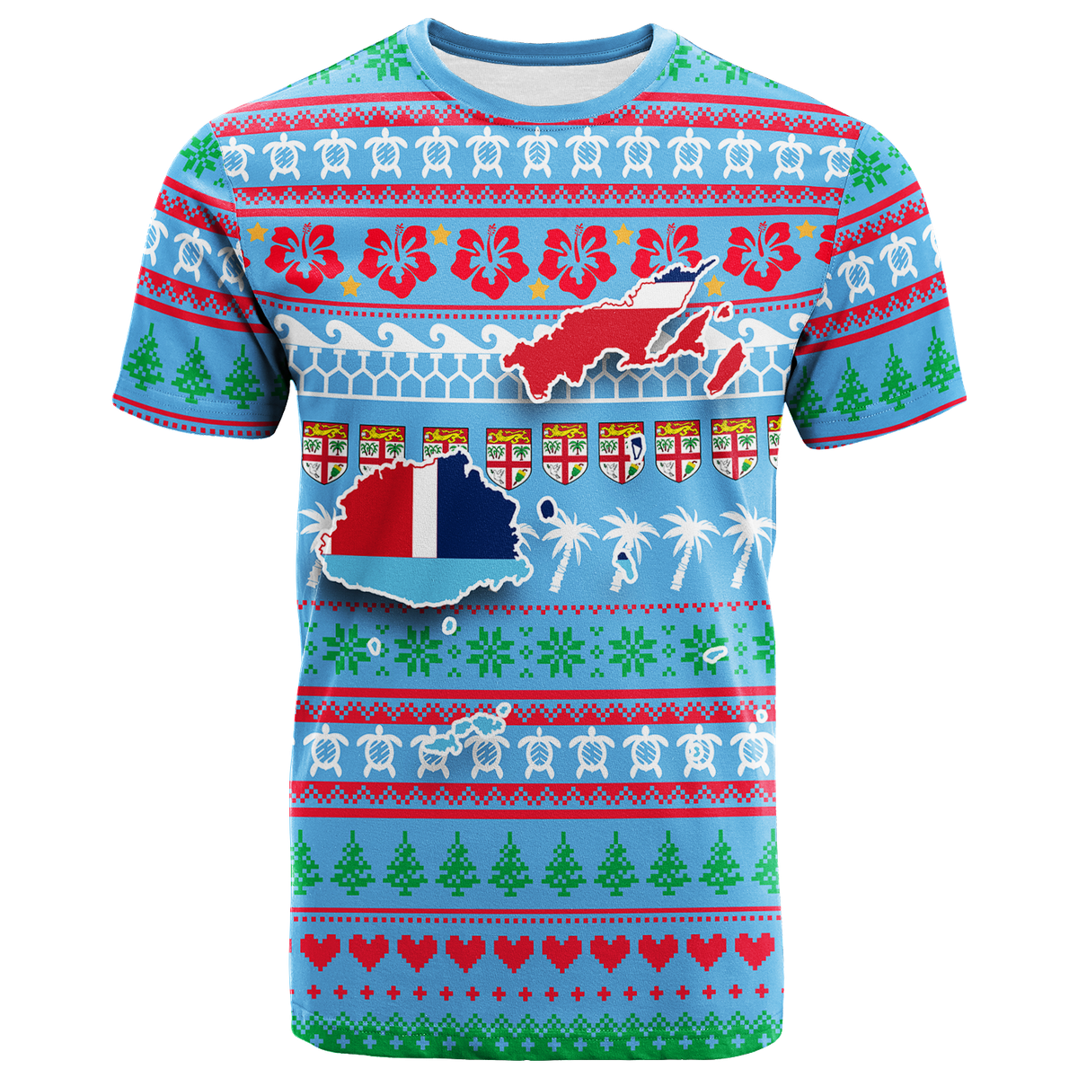 Fiji Christmas T Shirt Ugly Christmas LT12 Unisex Blue - Polynesian Pride